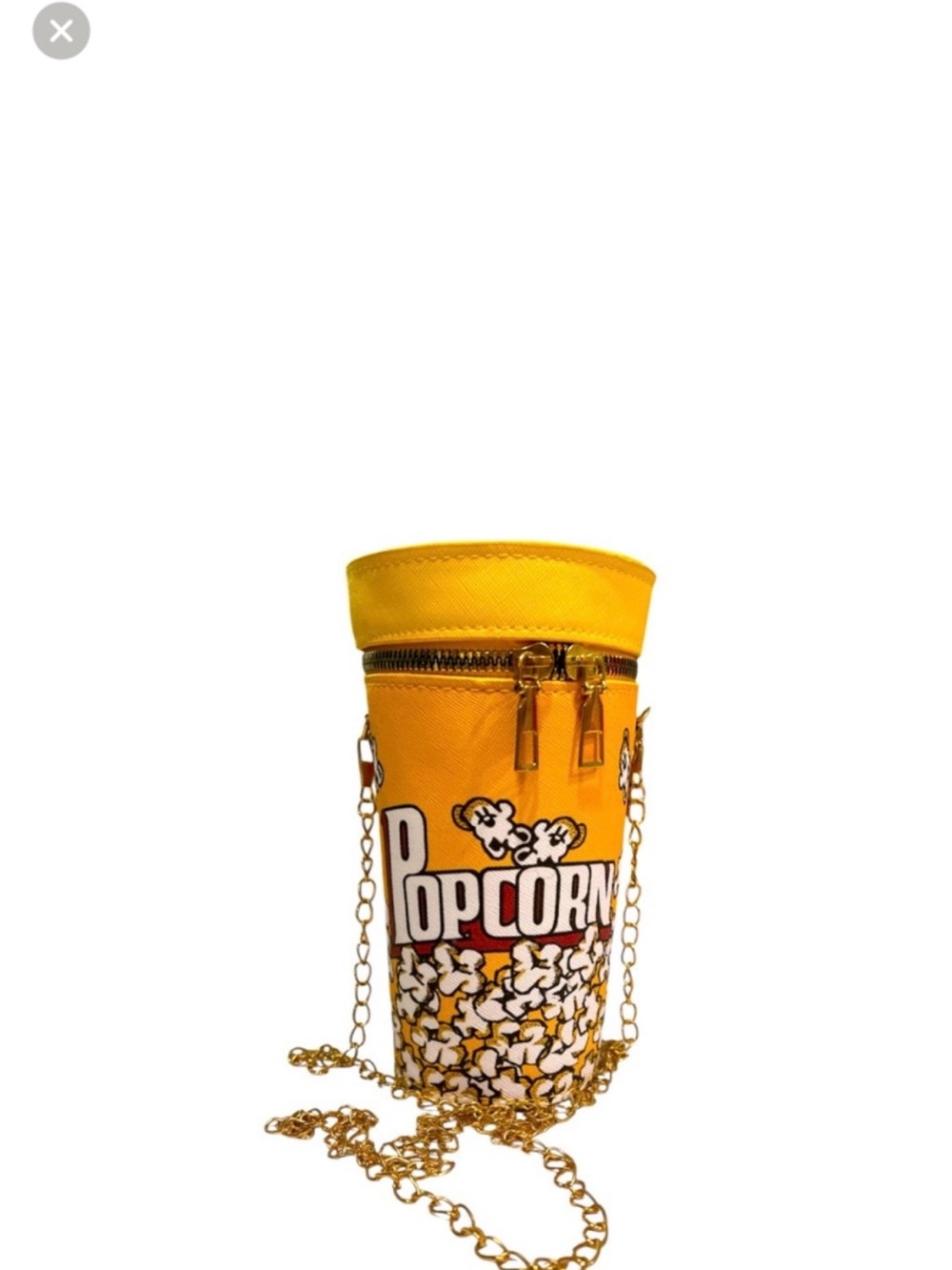 Popcorn Print Crossbody Bag in Bright Yellow